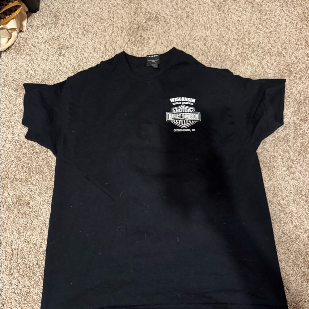 Harley-Davidson Black Tee with Wisconsin Logo